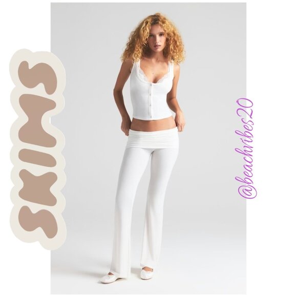 SKIMS Soft Lounge Foldover Pant Marble Medium NWT - Picture 2 of 7